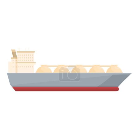 Illustration for Maritime gas carrier icon cartoon vector. Ship truck marine. Sea bulk marine - Royalty Free Image