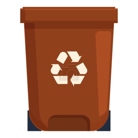 Illustration for Red garbage bin icon cartoon vector. Sorting waste. Refuse dump - Royalty Free Image