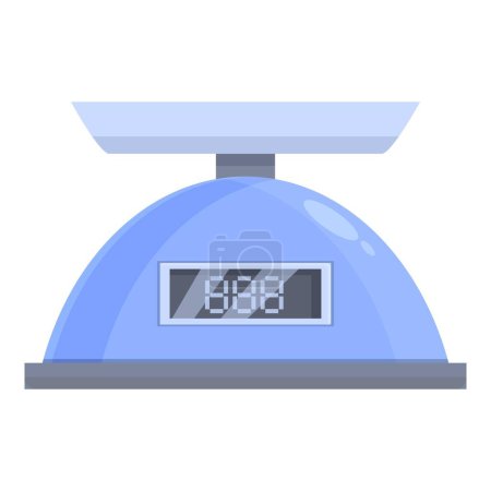 Illustration for Compare scales icon cartoon vector. Digital electronic scale. Mass cooking - Royalty Free Image