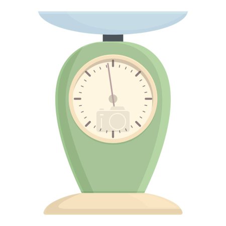 Illustration for Device scales icon cartoon vector. Cooking chef equal. Digital measure - Royalty Free Image