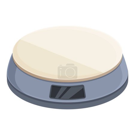 Illustration for Compare scales icon cartoon vector. Spoon balance. Dial electronic - Royalty Free Image