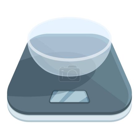 Illustration for Spoon digital kitchen scales icon cartoon vector. Tool comparison. Equal space - Royalty Free Image