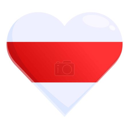Téléchargez les illustrations : Coeur symbole belarus icône dessin animé vecteur. Diagramme de drapeau. Histoire économique - en licence libre de droit
