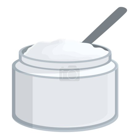 Illustration for Tooth powder jar icon cartoon vector. Glass soda. Beauty spoon pot - Royalty Free Image