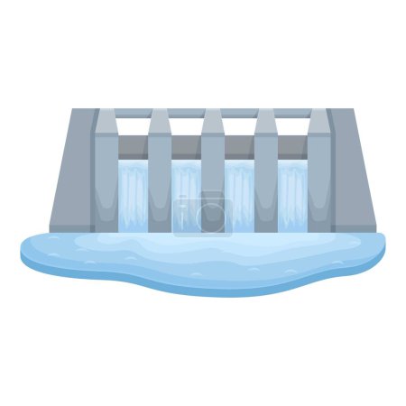 Illustration for Stream hydro power icon cartoon vector. Factory pumped. Nature energy fall - Royalty Free Image