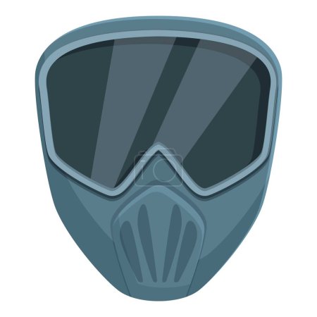 Illustration for Protection helmet icon cartoon vector. Paintball player. Vest arena uniform - Royalty Free Image