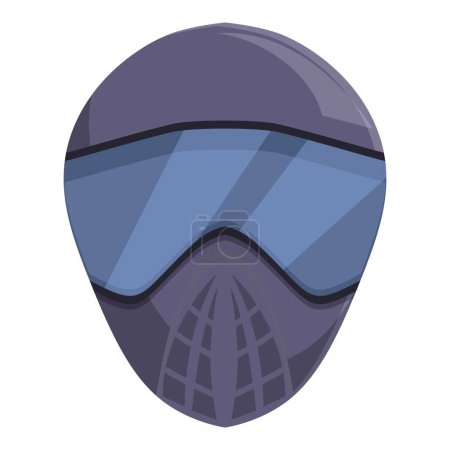 Illustration for Paintball player mask icon cartoon vector. Weapon arena. Sport team - Royalty Free Image