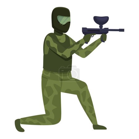 Illustration for Extreme shooting paintball icon cartoon vector. Club mask. War fun - Royalty Free Image