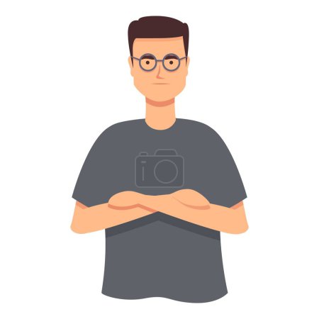 Boy take glasses icon cartoon vector. People service. Eye care tactile