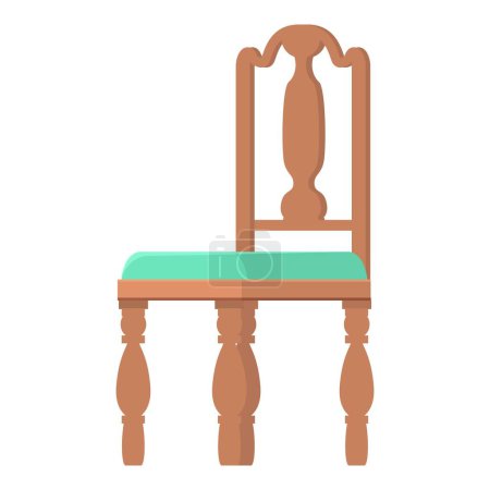 Illustration for Wood chair icon cartoon vector. Leather material. Clean room crack - Royalty Free Image