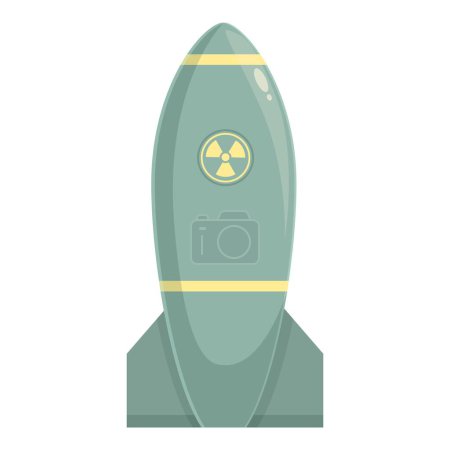 Illustration for Ship military nuclear icon cartoon vector. War fire blast. Force power - Royalty Free Image