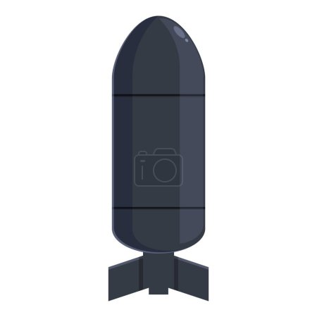 Illustration for Rocket bomb icon cartoon vector. Nuclear weapon. War city blast - Royalty Free Image