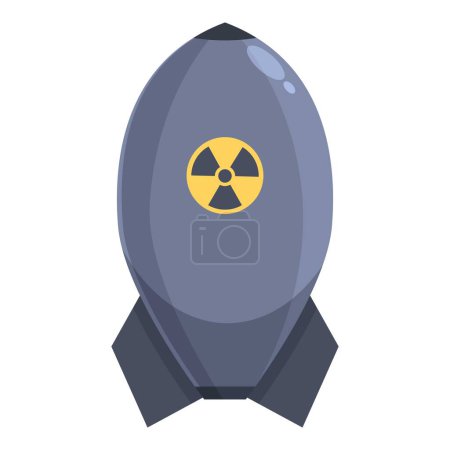 Illustration for Big nuclear bomb icon cartoon vector. Combat space. Device force - Royalty Free Image