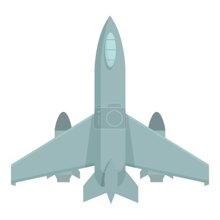 Illustration for Airplane nuclear weapon icon cartoon vector. City blast fire. Power danger - Royalty Free Image