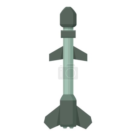 Illustration for Nuclear rocket icon cartoon vector. Battle weapon. Space air reactor - Royalty Free Image