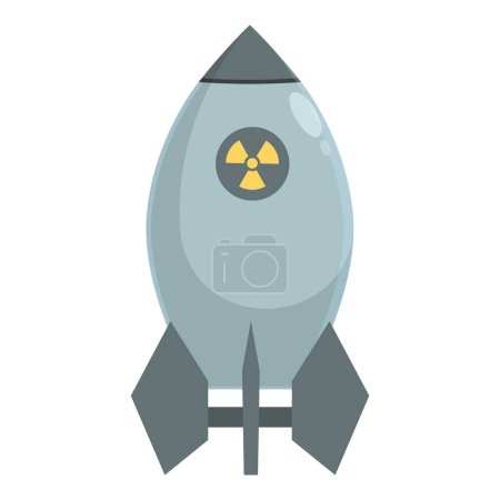 Illustration for Big nuclear bomb icon cartoon vector. Atom chemical city. Rocket atom - Royalty Free Image