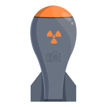 Illustration for Big bomb icon cartoon vector. Nuclear weapon. Combat naval reactor - Royalty Free Image