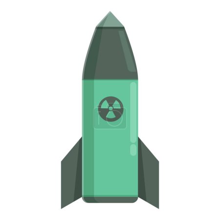 Illustration for Explosive nuclear bomb icon cartoon vector. Danger nuke. City war - Royalty Free Image
