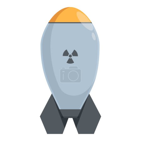 Illustration for Atomic bomb icon cartoon vector. Combat air reactor. Space warship - Royalty Free Image