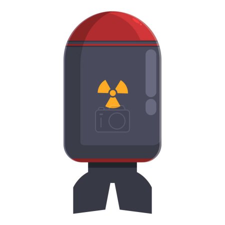 Illustration for Danger atomic bomb icon cartoon vector. Chemical explosive. Nuclear weapon - Royalty Free Image