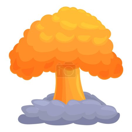 Illustration for War explosion icon cartoon vector. Air reactor space. Battle missile - Royalty Free Image