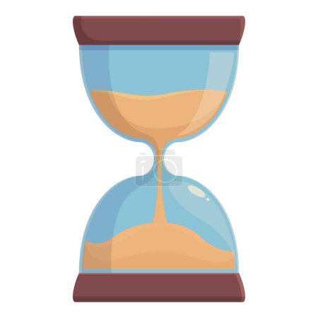 Illustration for Alarm timer icon cartoon vector. Sand clock. Golden number second - Royalty Free Image