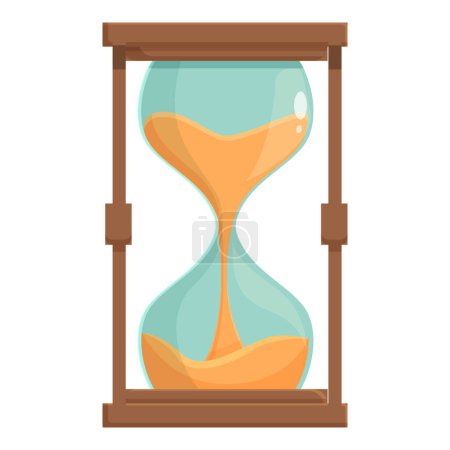 Illustration for Wood sand clock icon cartoon vector. Game waiting. Loading golden alarm - Royalty Free Image