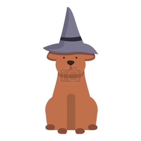 Ilustración de Lindo perro partido icono vector de dibujos animados. Perro monstruo. Fiesta monstruo de vacaciones - Imagen libre de derechos