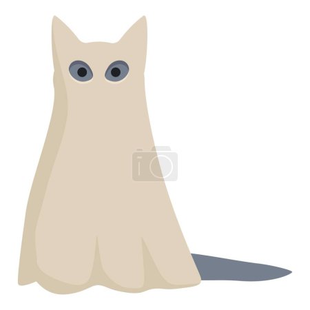Ilustración de Fantasma mascota partido icono vector de dibujos animados. Lindo gatito. Lindo gato divertido - Imagen libre de derechos
