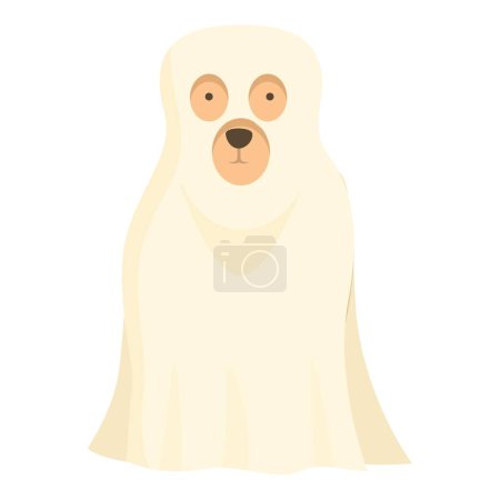 Ilustración de Fantasma perro traje icono vector de dibujos animados. Mascota de vacaciones. Tratar y engañar - Imagen libre de derechos