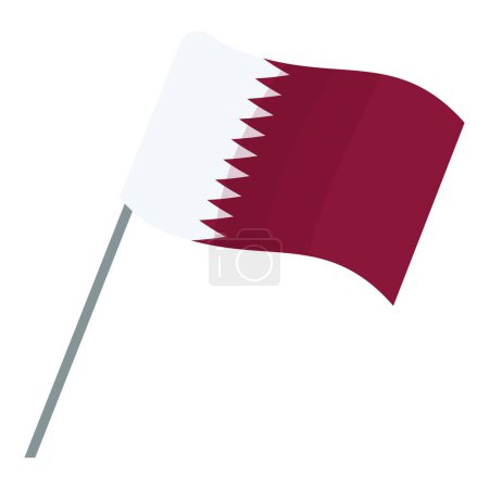 Illustration for Qatar flag icon cartoon vector. Arabic festival country. Tourism nation - Royalty Free Image