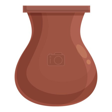 Illustration for Ceramic jug icon cartoon vector. Qatar tradition. Easter nation iconic - Royalty Free Image