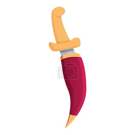 Illustration for Qatar knife tradition icon cartoon vector. Arena sport. National day - Royalty Free Image