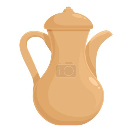 Illustration for Qatar tea pot icon cartoon vector. Crowd arena. Nation eastern - Royalty Free Image