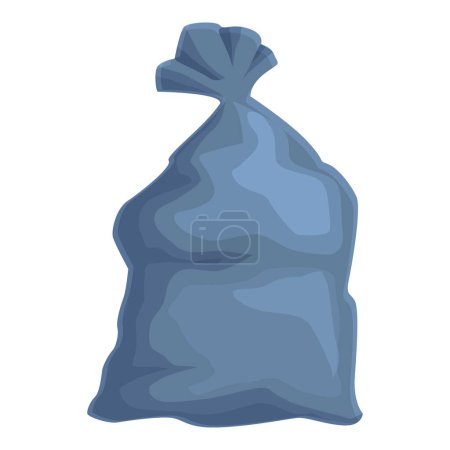 Ilustración de Azul basura icono bolsa vector de dibujos animados. Caja general. Papelera basura de limpieza - Imagen libre de derechos
