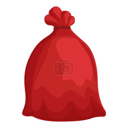 Illustration for Red garbage bag icon cartoon vector. Earth eco item. Bottle paper general - Royalty Free Image