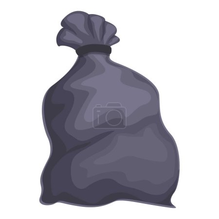 Illustration for Trash bag icon cartoon vector. Package symbol. Basket bin clean - Royalty Free Image