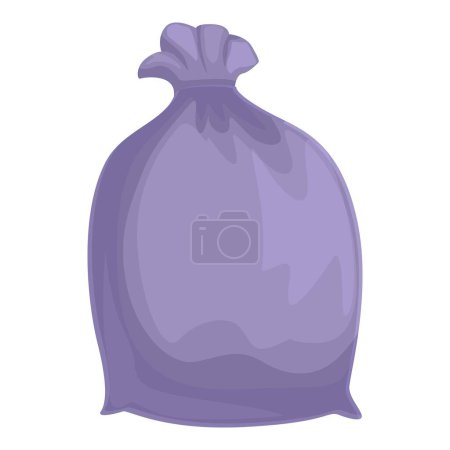 Ilustración de Violeta bolsa de plástico icono vector de dibujos animados. Cubo de basura. Paquete de artículos ecológicos - Imagen libre de derechos