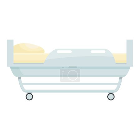 Illustration for Clinic senior bed icon cartoon vector. Hospital care. Helping doctor - Royalty Free Image