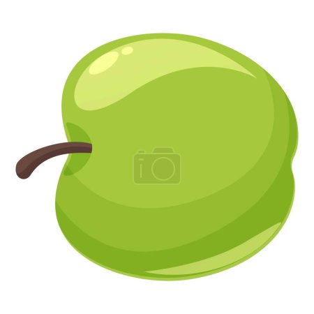 Illustration for Green apple icon cartoon vector. Nature food core. Bite fresh nutrition - Royalty Free Image