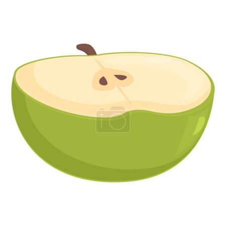Illustration for Element apple fruit icon cartoon vector. Slice leaf. Nature food - Royalty Free Image