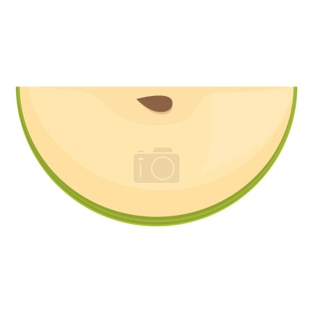 Illustration for Eco slice apple icon cartoon vector. Section organic. Food core seed - Royalty Free Image