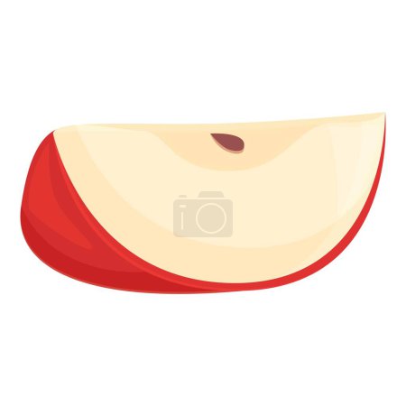 Illustration for Slice juice fruit icon cartoon vector. Food core seed. Clip color sweet - Royalty Free Image