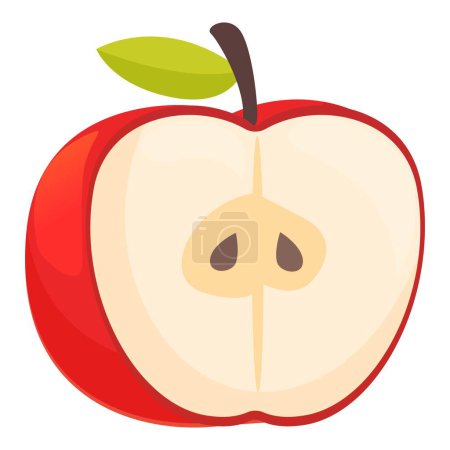 Illustration for Color health fruit icon cartoon vector. Food core seed. Summer apple - Royalty Free Image