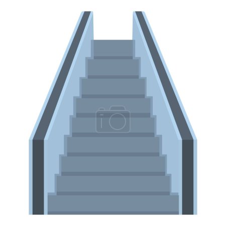 Téléchargez les illustrations : Subway moderne icône escalator dessin animé vecteur. Passager du véhicule. Service de sortie - en licence libre de droit