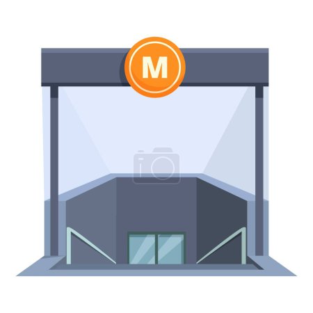Téléchargez les illustrations : Métro métro icône d'entrée dessin animé vecteur. Voyage en ville. Service de sortie - en licence libre de droit