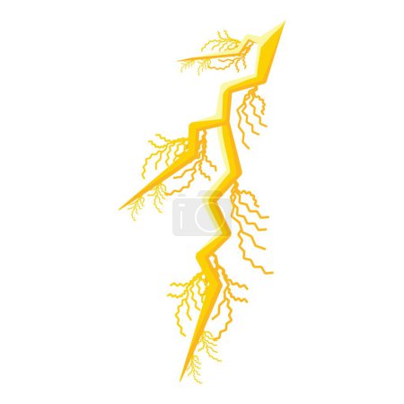 Illustration for Sky lightning bolt icon cartoon vector. Warning charge. Flash storm - Royalty Free Image
