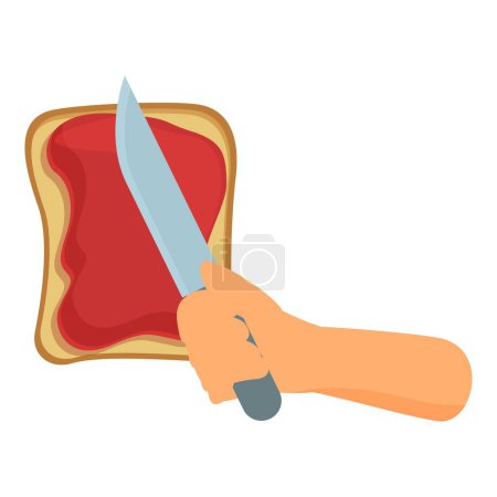 Ilustración de Jelly Pan Sandwich icono vector de dibujos animados. Desayuno hecho en casa. Horno de cena - Imagen libre de derechos