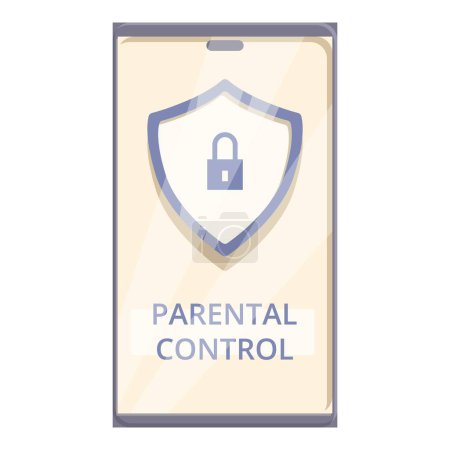 Parental control icon cartoon vector. Online child internet. Protection service