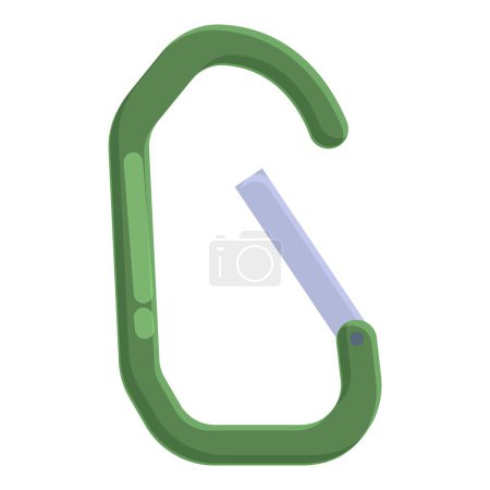 Safety lock carbine icon cartoon vector. Clasp tool. Rope buckle metal